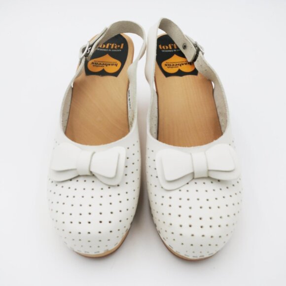 RARE Swedish Hasbeens Mimmi Heeled Slingback Sandal White EU 40/9 M - Picture 3 of 16